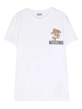 Moschino Kids футболка с принтом Teddy Bear, белый