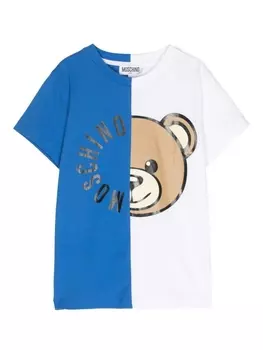 Moschino Kids футболка с принтом Teddy Bear, синий