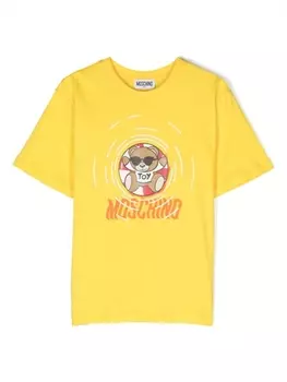 Moschino Kids футболка с принтом Teddy Bear, желтый
