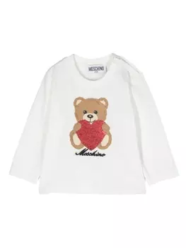 Moschino Kids футболка с принтом Teddy Bear, белый