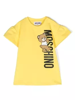 Moschino Kids футболка с принтом Teddy Bear, желтый