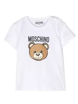 Moschino Kids футболка с принтом Teddy Bear, белый