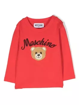 Moschino Kids футболка с принтом Teddy Bear, красный