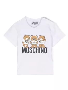 Moschino Kids футболка с принтом Teddy Bear, белый