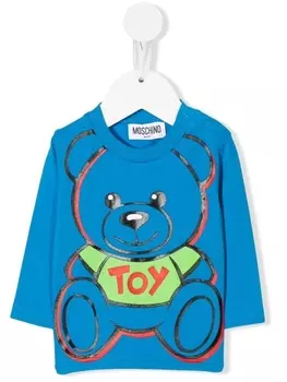 Moschino Kids футболка с принтом Teddy Bear, синий