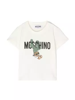 Moschino Kids футболка с принтом Teddy Bear, нейтральный цвет