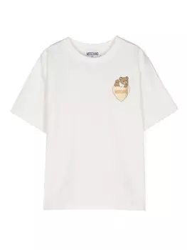 Moschino Kids футболка с принтом Teddy Bear, белый
