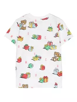 Moschino Kids футболка с принтом Teddy Bear, белый