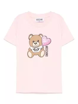 Moschino Kids футболка с принтом Teddy Bear, розовый