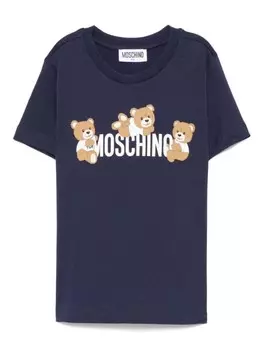 Moschino Kids футболка с принтом Teddy Bear, синий