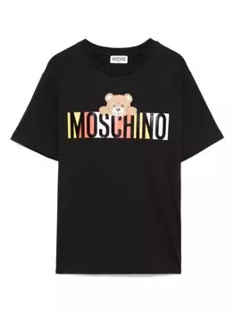 Moschino Kids футболка с принтом Teddy Bear, черный