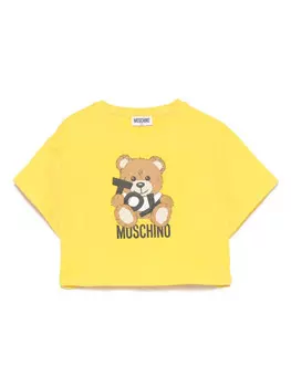 Moschino Kids футболка с принтом Teddy Bear, желтый