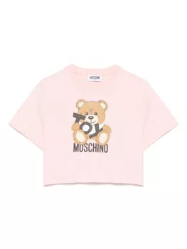 Moschino Kids футболка с принтом Teddy Bear, розовый