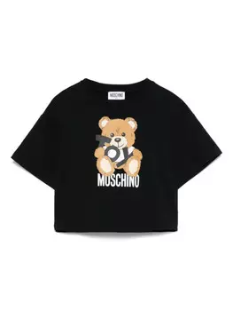 Moschino Kids футболка с принтом Teddy Bear, черный