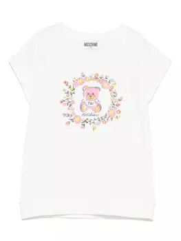 Moschino Kids футболка с принтом Teddy Bear, белый
