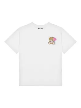 Moschino Kids футболка с принтом Teddy Bear, белый