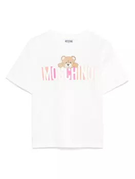 Moschino Kids футболка с принтом Teddy Bear, белый