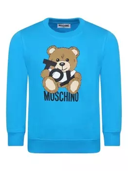 Moschino Kids футболка с принтом Teddy Bear, синий