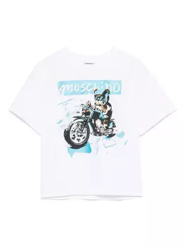 Moschino Kids футболка с принтом Teddy Bear, белый