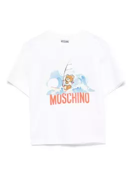 Moschino Kids футболка с принтом Teddy Bear, белый