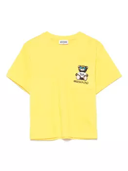 Moschino Kids футболка с принтом Teddy Bear, желтый