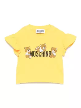 Moschino Kids футболка с принтом, желтый
