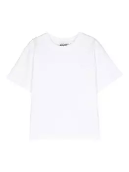Moschino Kids футболка с тисненым логотипом, белый