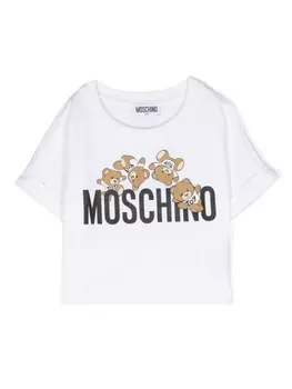 Moschino Kids футболка Teddy Bear, белый
