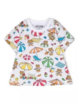 Moschino Kids футболка Teddy Bear, белый