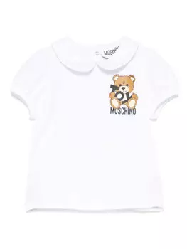 Moschino Kids футболка Teddy Bear, белый
