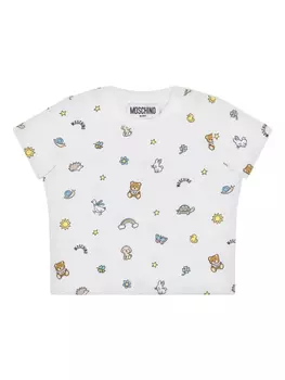 Moschino Kids футболка Teddy Bear, белый