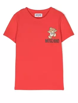 Moschino Kids футболка Teddy Bear, красный