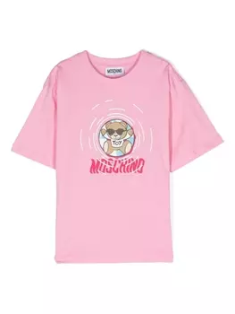 Moschino Kids футболка Teddy Bear, розовый