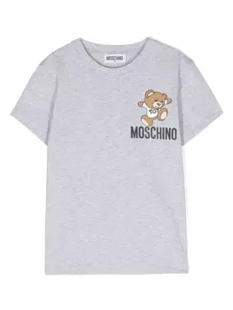 Moschino Kids футболка Teddy Bear, серый