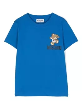 Moschino Kids футболка Teddy Bear, синий