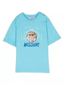 Moschino Kids футболка Teddy Bear, синий