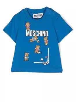 Moschino Kids футболка Teddy Bear, синий