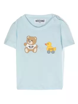 Moschino Kids футболка Teddy Bear, синий