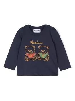 Moschino Kids футболка Teddy Bear, синий