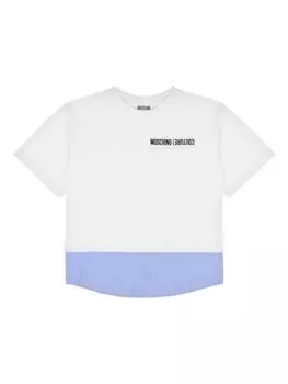 Moschino Kids хлопковая футболка, белый