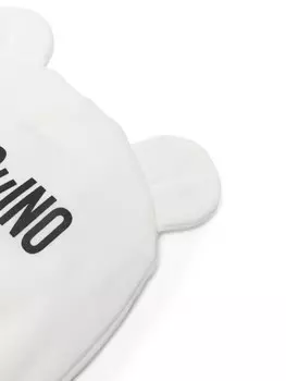 Moschino Kids хлопковая шапочка Teddy Bear, белый