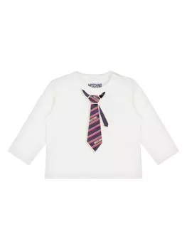 Moschino Kids хлопковая толстовка с логотипом, белый