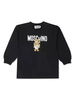 Moschino Kids хлопковая толстовка с принтом «Медвежонок Тедди», черный