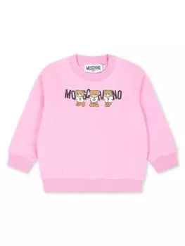 Moschino Kids хлопковая толстовка с принтом «Тедди», розовый