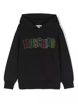 Moschino Kids худи с логотипом, черный