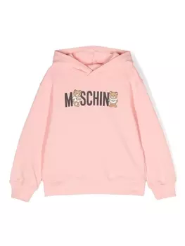 Moschino Kids худи с логотипом, розовый