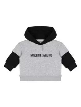 Moschino Kids худи с логотипом, серый