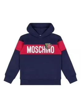Moschino Kids худи с логотипом, синий