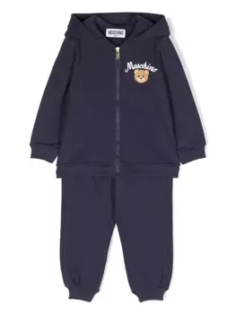 Moschino Kids худи с принтом, синий