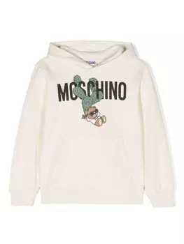 Moschino Kids худи с принтом Teddy Bear, белый